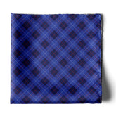 THE BLUE PLAID SILK POCKET SQUARE
